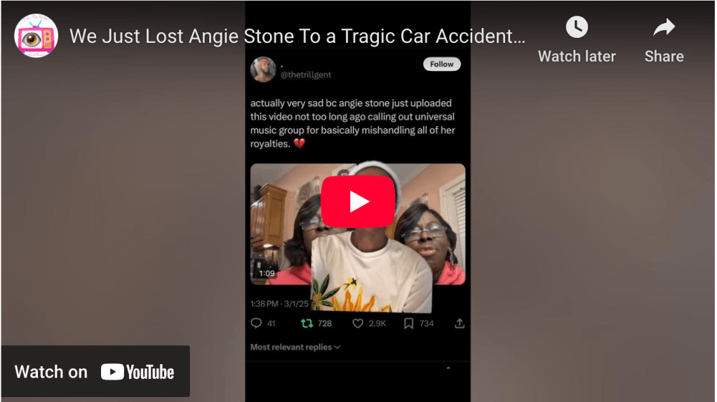 We Just Lost Angie Stone To a Tragic Car Accident. Was It Foul Play from Universal Music&nbsp;Group?
